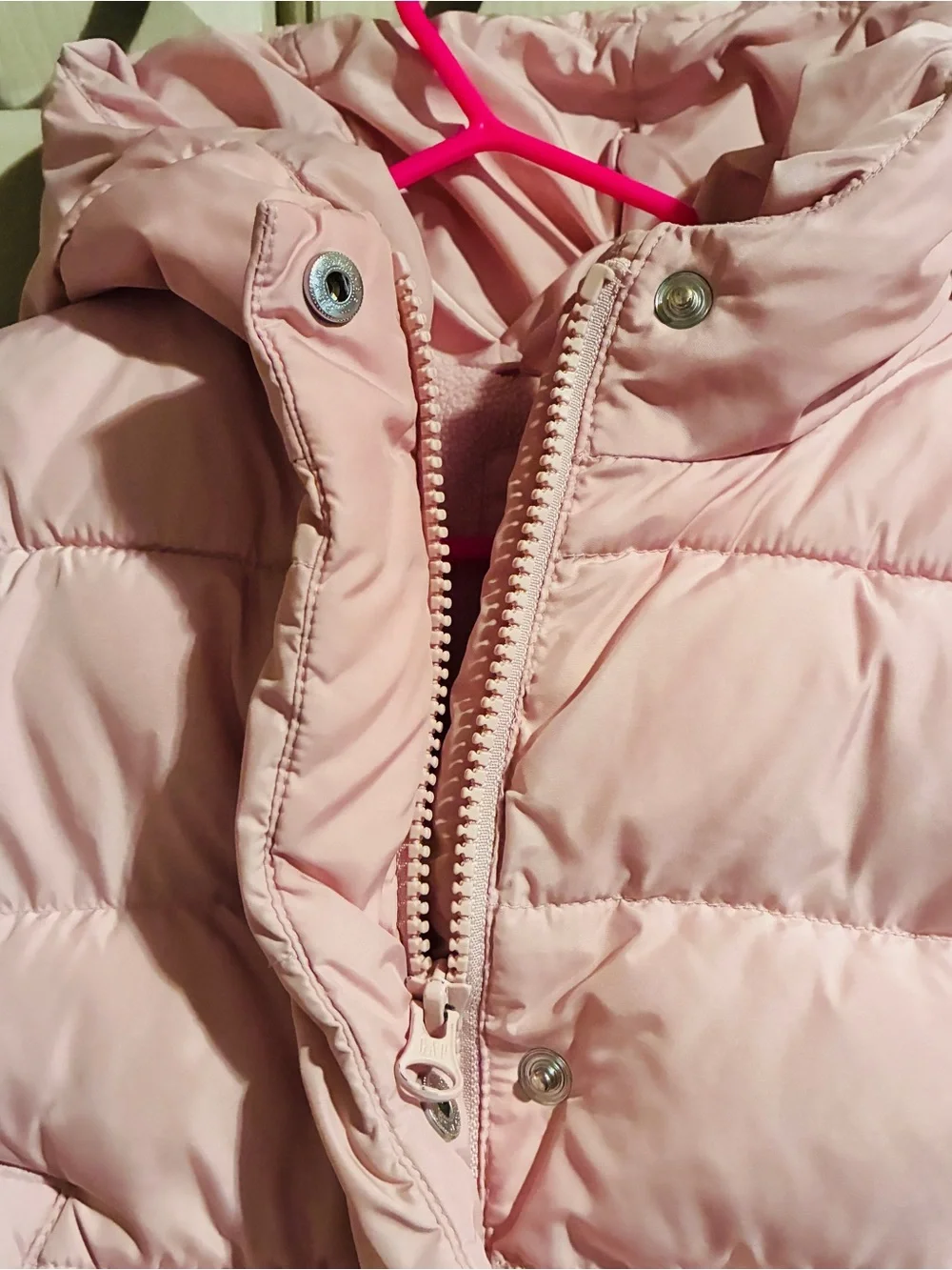GAP Baby Toddler Girl Pink Puffer Coat Jacket with Hood. 18-24M. Fall. Winter.
